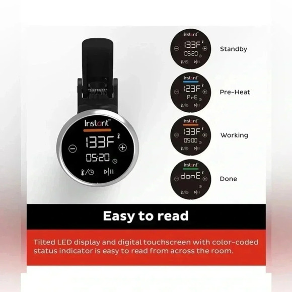 Instant® Accu Slim™ Sous Vide Immersion Circulator used once in original box - Picture 3 of 13